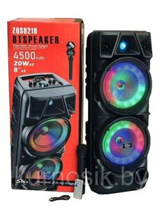 Колонка блютуз акустическая портативная BT Speaker ZQS8210 с микрофоном и пультом