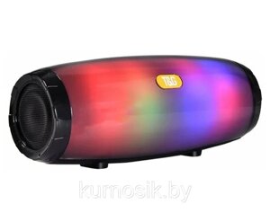 Беспроводная портативная Bluetooth колонка T&G TG-165С с подсветкой, 2 динамика, FM радио, micro SD Черный