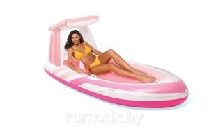 Надувной матрас для плавания Intex Pink Paradise 57804 шезлонг с подстаканником