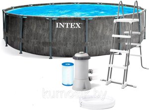 Каркасный бассейн Intex Greywood Prism Frame Premium 26744NP с фильтр насосом и лестницей 549х122 см