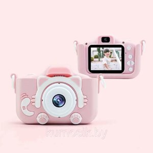 Детский цифровой фотоаппарат Childrens Fun Camera Kitty розовый