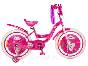 Велосипед детский Favorit Kitty 18" для девочки от 5 до 7 лет Малиновый
