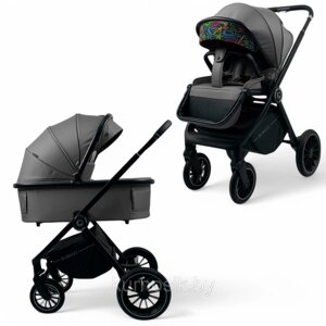 Коляска детская Bubago Bloom 2 в 1 люлька прогулочная BG 151-1 Темно-серый