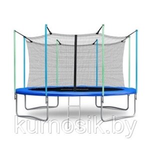 Батут Atlas Sport 374 см 12ft с внутренней сеткой и лестницей BLUE