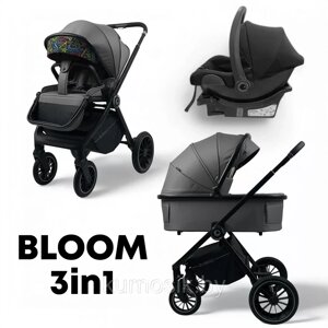 Коляска детская Bubago Bloom 3 в 1 люлька прогулочная автокресло BG 152-2 Зеленый