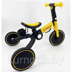 Велосипед-беговел детский 3в1 складной TRIMILY желтый T801