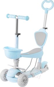 Самокат беговел детский 3 в 1 с ручкой Ricos Bubble KB05D голубой