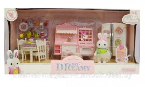 Детский игровой набор кукольной мебели с зайчиком, 6617