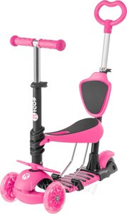 Самокат беговел детский 3 в 1 с ручкой Ricos Twink KB05B розовый