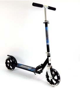 Подростковый самокат Scooter двухколесный складной, алюминиевая рама 3623B Черный