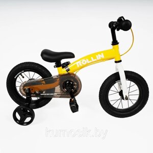 Беговел-велосипед 2в1 BubaGo Rollin желтый