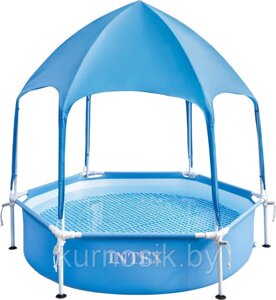 Каркасный бассейн Intex Metal Frame Canopy 28209 с тентом зонтиком 1188х38 см