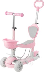 Самокат беговел детский 3 в 1 с ручкой Ricos Bubble KB05D розовый
