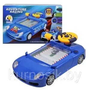 Детская развивающая игрушка Машинка-тренажер с рулем, синяя
