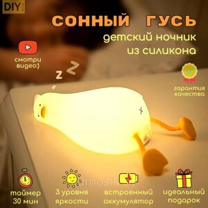 Детский ночник силиконовый с USB Спящий Гусь в Минске от компании Karapuzik