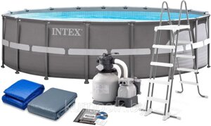 Каркасный бассейн Intex Ultra Frame 26340NP с песчаным фильтром тентом и лестницей 732x132 см