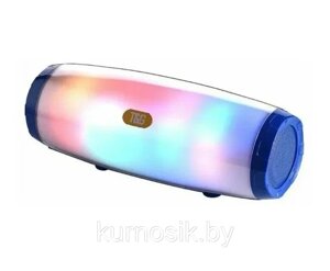 Беспроводная портативная Bluetooth колонка T&G TG-165С с подсветкой, 2 динамика, FM радио, micro SD Синий