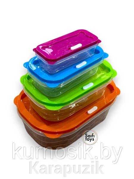 Пластиковые контейнеры для еды 4 штуки, 297-5063 от компании Karapuzik - фото 1