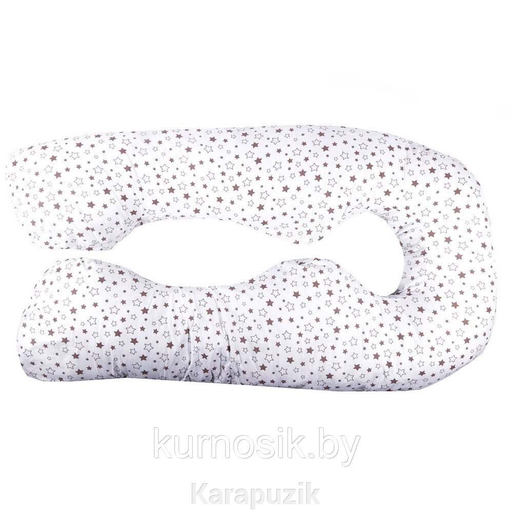 Подушка для беременных BAMBOLA U-3м, Звёзды белые на белом от компании Karapuzik - фото 1