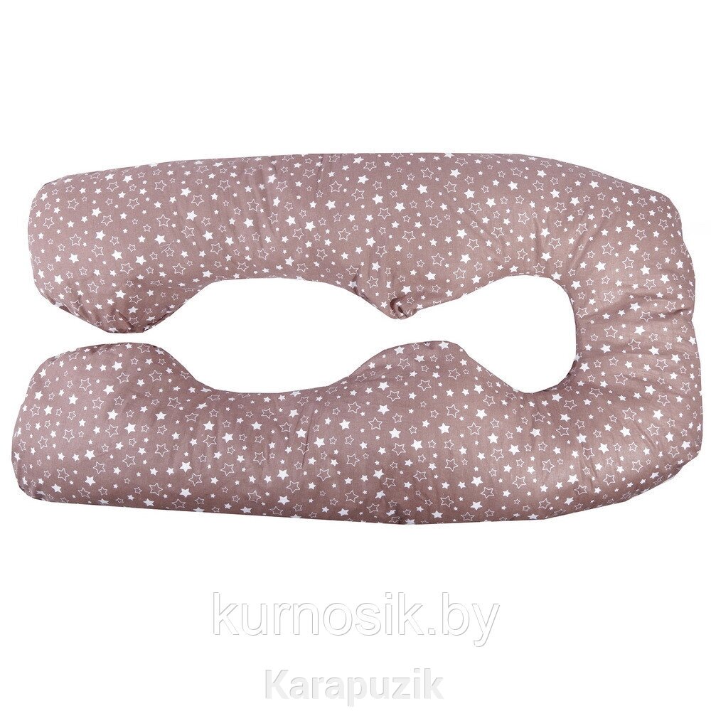 Подушка для беременных BAMBOLA U-3м, Звёзды белые на кофейном от компании Karapuzik - фото 1