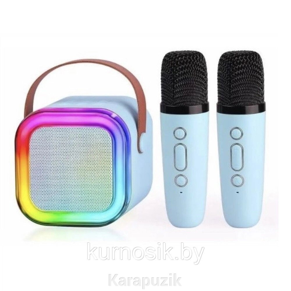 Портативная Bluetooth колонка с 2 микрофонами K12, голубой от компании Karapuzik - фото 1