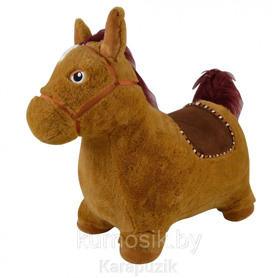 Прыгуны-животные Pituso Лошадка коричневая PVC+съемный плюшевый чехол, с насосом GS015 от компании Karapuzik - фото 1