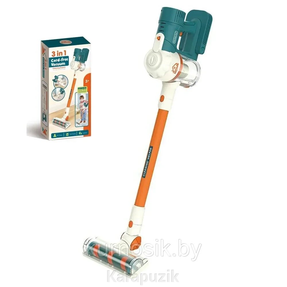 Пылесос игрушечный для уборки со звуковыми и световыми эффектами, 525-20A от компании Karapuzik - фото 1