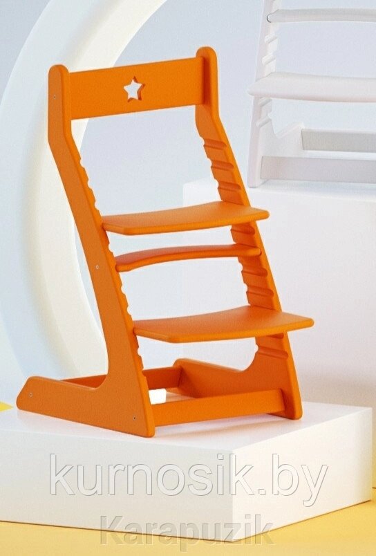 Растущий регулируемый школьный стул Ростик Rostik Оранжевый СП1 от компании Karapuzik - фото 1