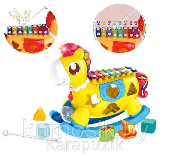 Развивающая игрушка Музыкальная лошадка сортер ксилофон, HE8024 от компании Karapuzik - фото 1
