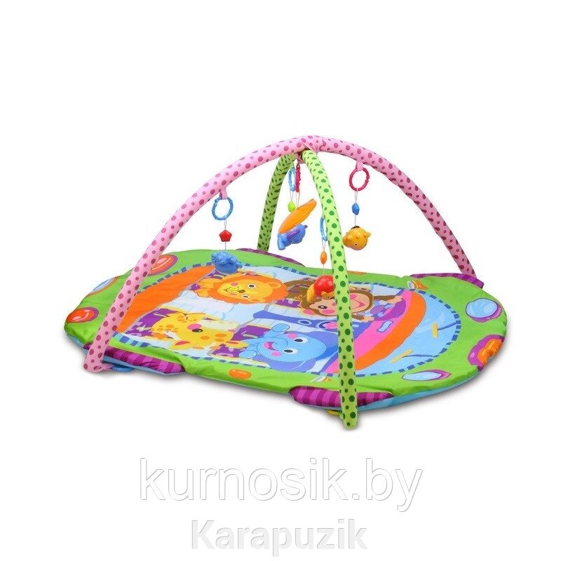 Развивающий коврик детский Huanger HE0619 с дугой и подвесками от компании Karapuzik - фото 1