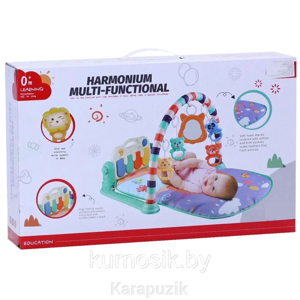 Развивающий коврик детский музыкальный Emilly Toys для с пианино и подвесками, 668-37 от компании Karapuzik - фото 1