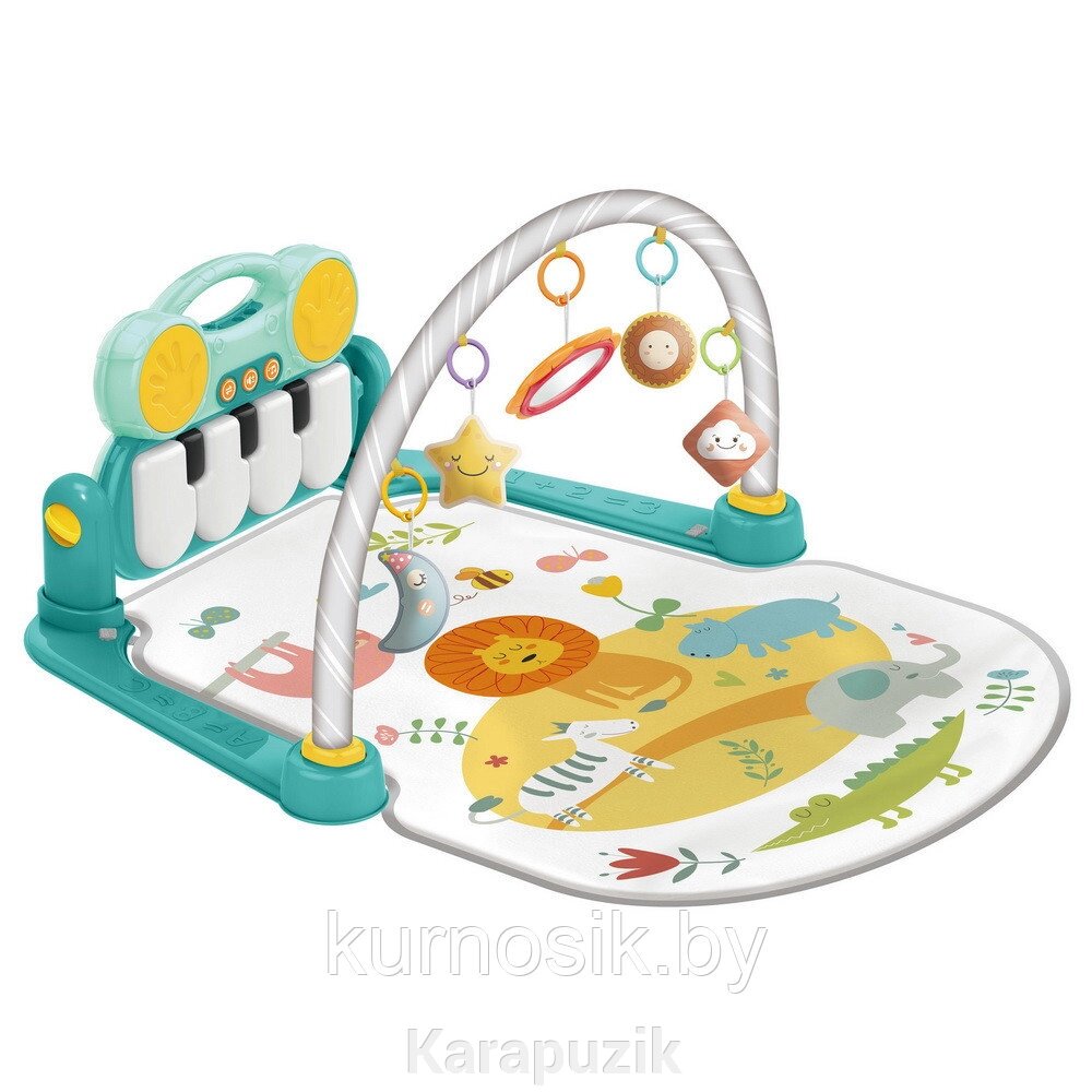 Развивающий коврик для новорожденного с пианино HUANGER Цирк, Голубой HE0635 от компании Karapuzik - фото 1