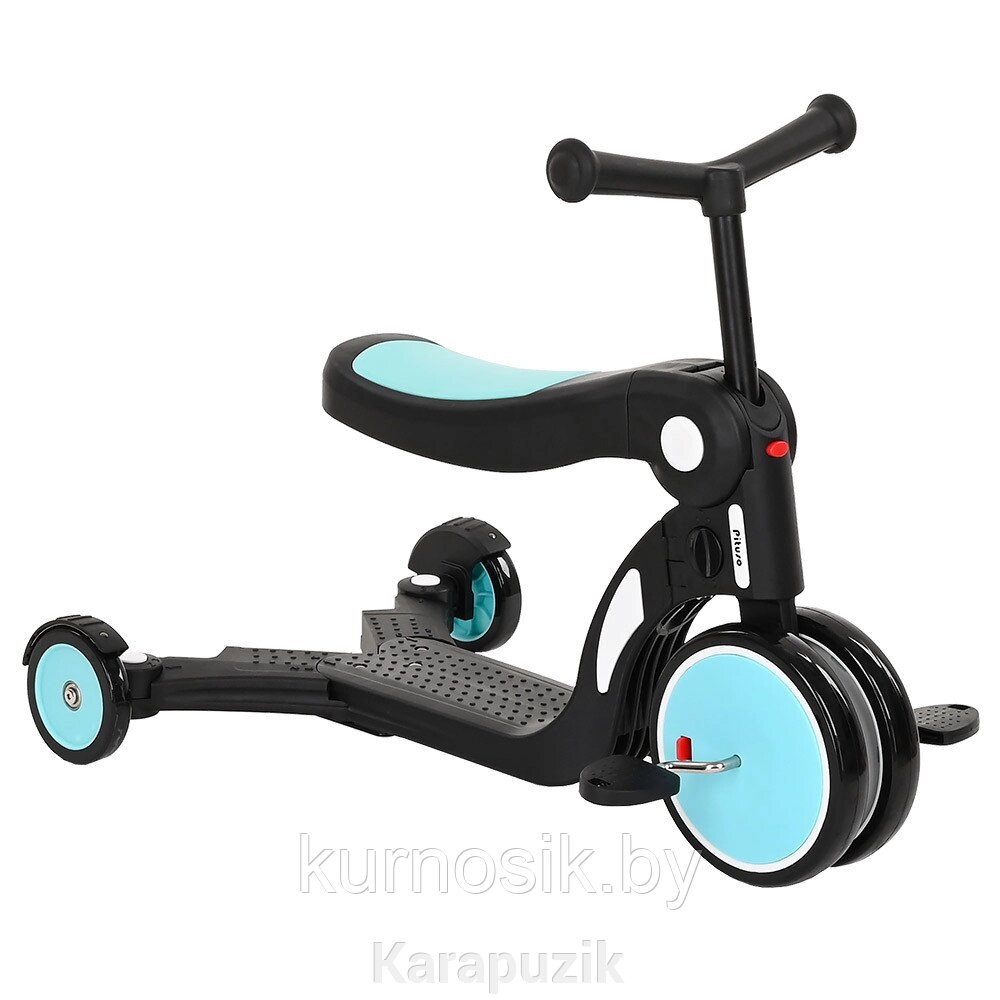 Самокат беговел велосипед детский 5 в 1 с сидением PITUSO голубой HD-200 от компании Karapuzik - фото 1
