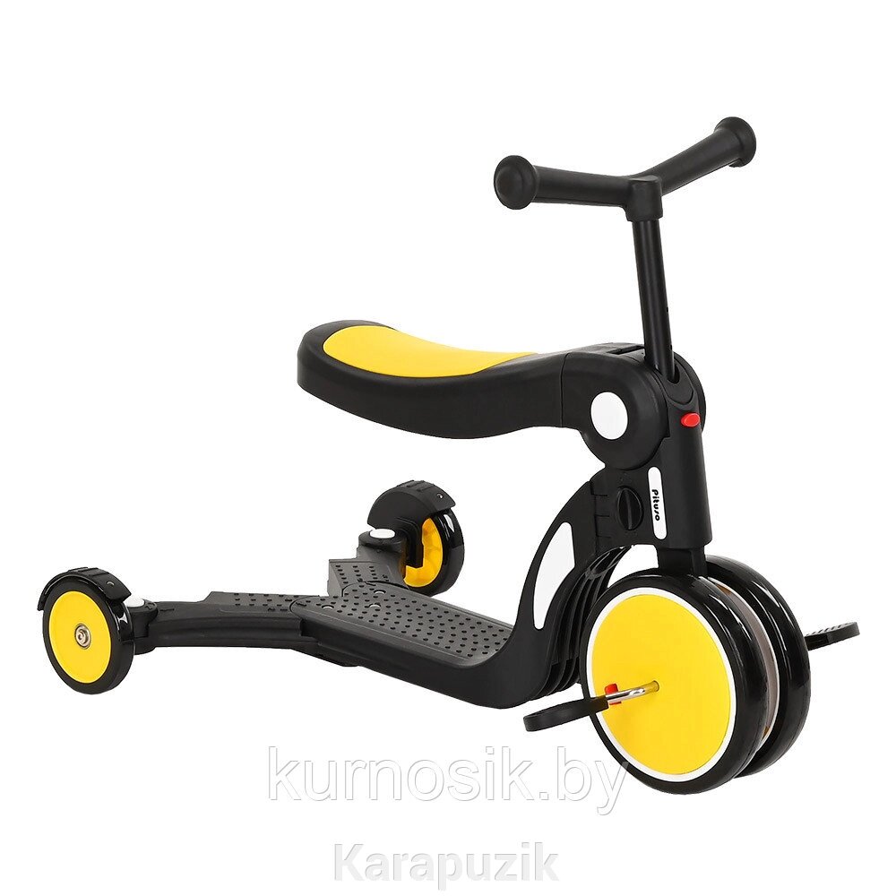 Самокат беговел велосипед детский 5 в 1 с сидением PITUSO желтый HD-200 от компании Karapuzik - фото 1
