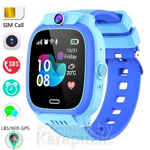 Смарт часы для детей Smart Watch с GPS и видеокамерой Y31 голубые