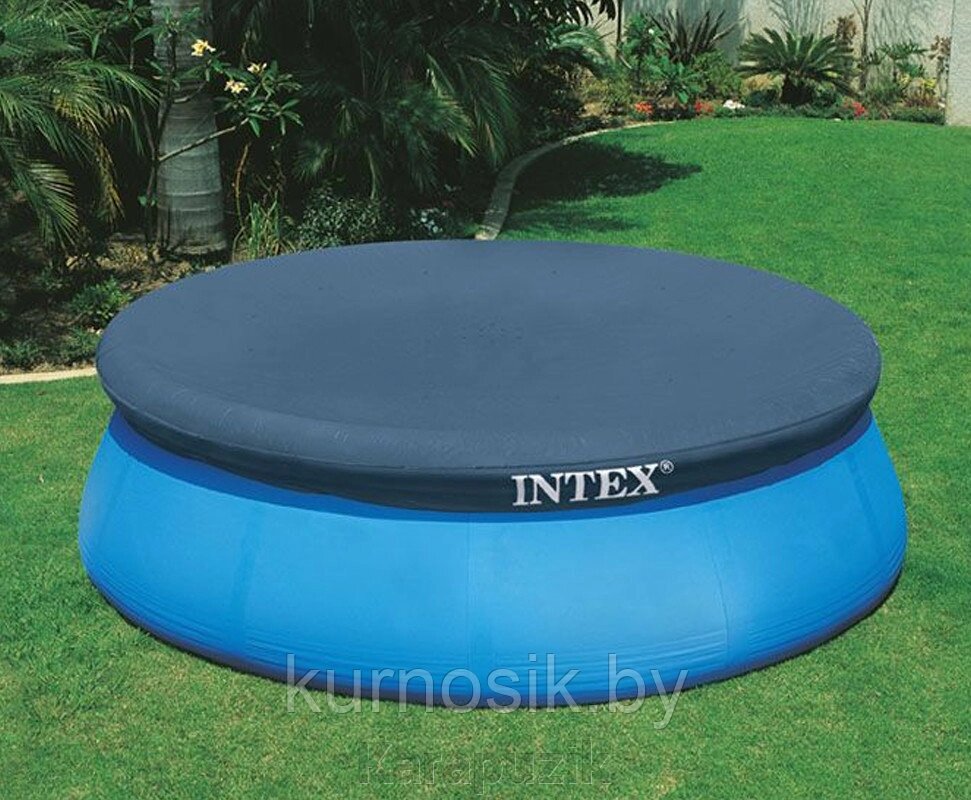 Тент-чехол Intex 28020 на надувной круглый бассейн 244 см от компании Karapuzik - фото 1