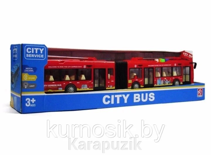 Троллейбус Rui Jia Красный City Service, RJ3346B от компании Karapuzik - фото 1