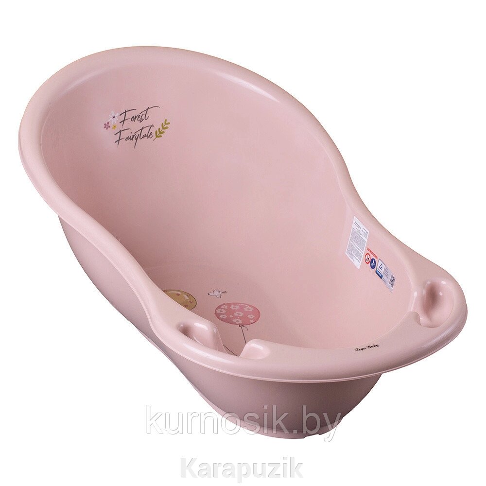 Ванночка детская для купания Tega Лесная сказка, Светло-Розовый от компании Karapuzik - фото 1