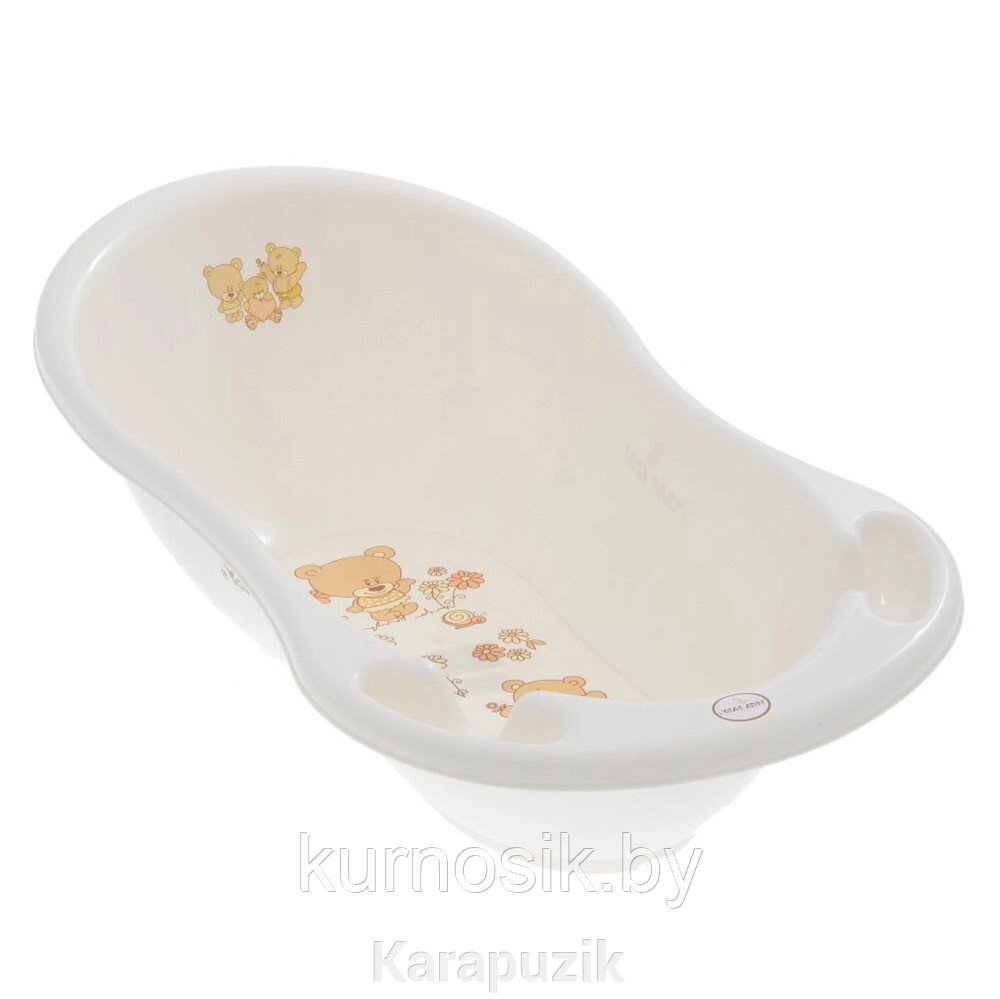 Ванночка детская для купания Tega Teddy (Мишки) Белый жемчуг от компании Karapuzik - фото 1
