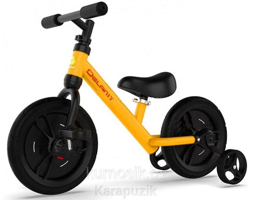 Велосипед беговел детский Деланит Delanit TF-01 желтый от компании Karapuzik - фото 1
