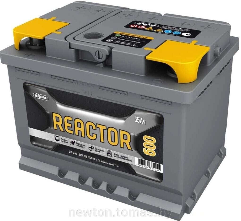 Автомобильный аккумулятор AKOM Reactor 6СТ-55 55 А·ч от компании Интернет-магазин Newton - фото 1