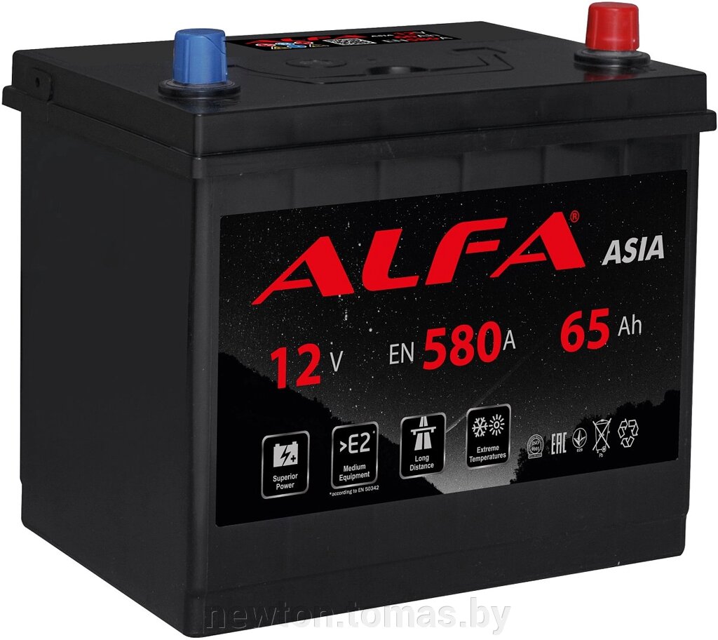 Автомобильный аккумулятор ALFA Asia JR 580A 65 А·ч от компании Интернет-магазин Newton - фото 1