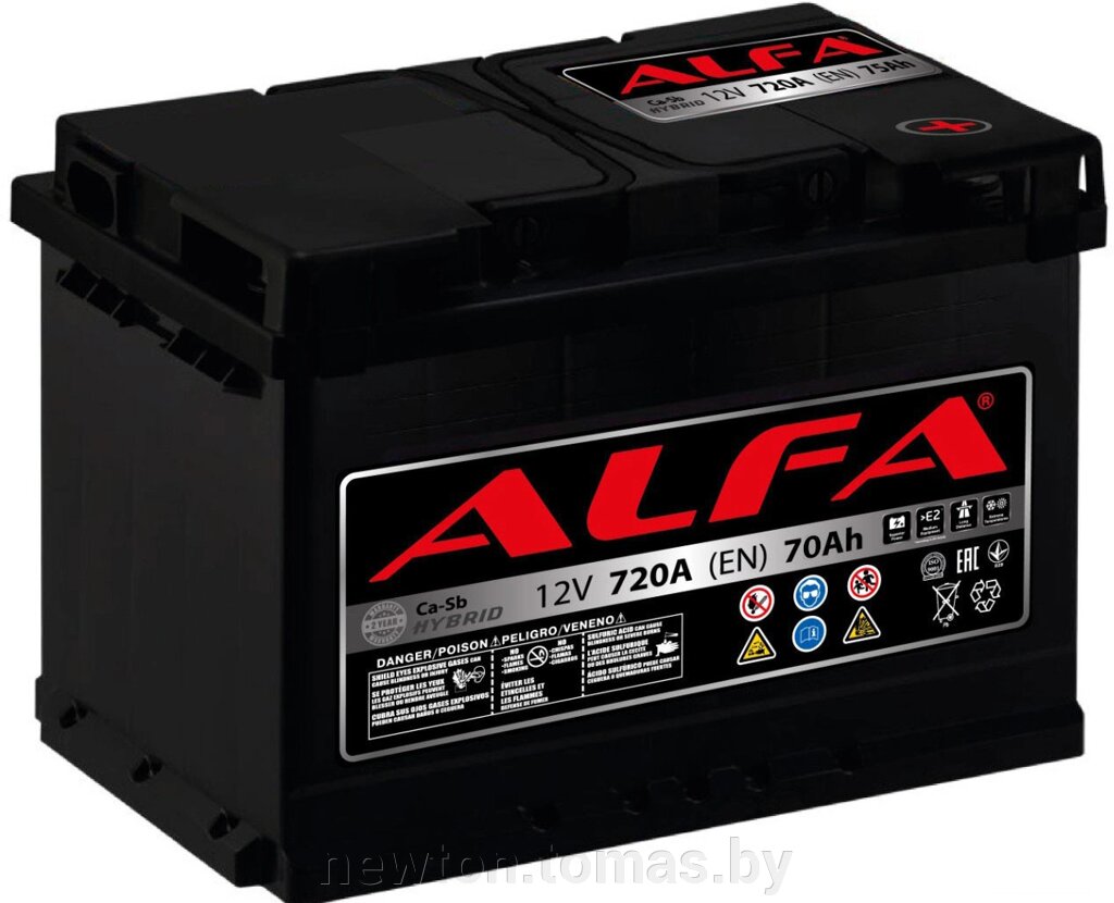 Автомобильный аккумулятор ALFA Hybrid 70 R+ 70 А·ч от компании Интернет-магазин Newton - фото 1
