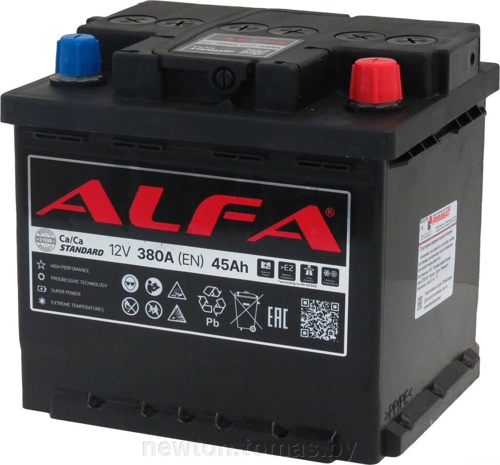 Автомобильный аккумулятор ALFA Standard 45 R+ 45 А·ч от компании Интернет-магазин Newton - фото 1