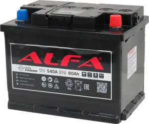 Автомобильный аккумулятор ALFA Standard 60 R+ 60 А·ч