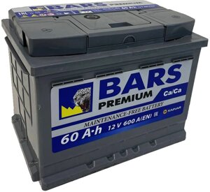 Автомобильный аккумулятор BARS Premium 60 R+ 60 А·ч