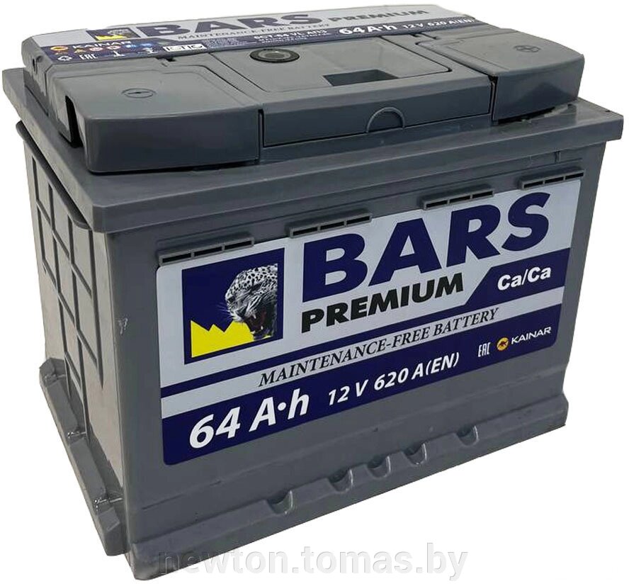 Автомобильный аккумулятор BARS Premium 64 R+ 64 А·ч от компании Интернет-магазин Newton - фото 1