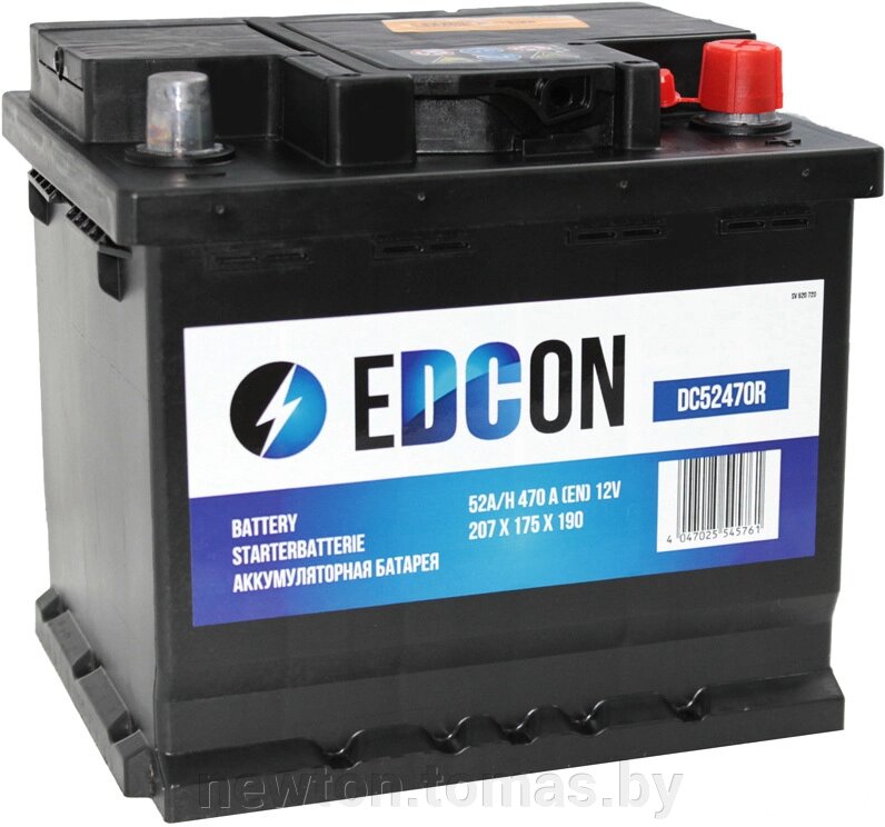 Автомобильный аккумулятор EDCON DC52470R 52 А·ч от компании Интернет-магазин Newton - фото 1