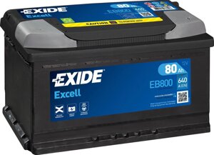 Автомобильный аккумулятор Exide Excell EB800 80 А/ч