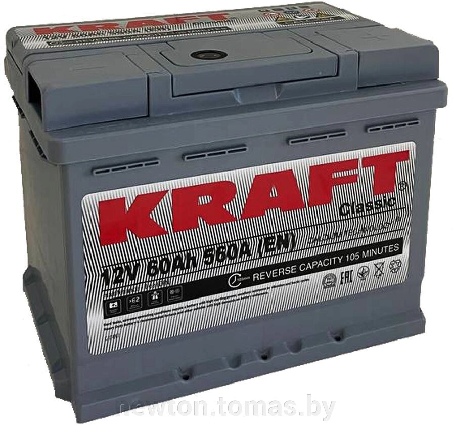 Автомобильный аккумулятор KRAFT Classic 60 R+ низк. 60 А·ч от компании Интернет-магазин Newton - фото 1